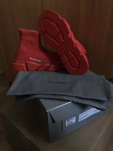 Balenciaga | Speed Trainer Rib-Knit Rouge  | 540818