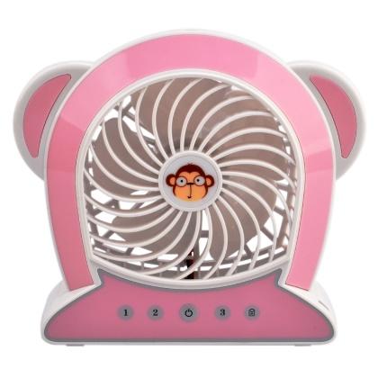Cartoon Lovely Monkey Mini Fan - Pink