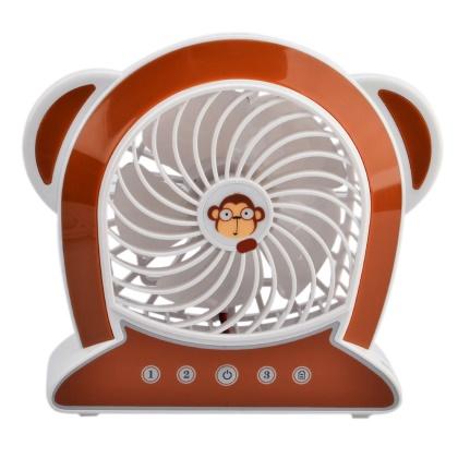 Cartoon Lovely Monkey Mini Fan - Brown