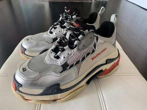 Balenciaga | Triple S Sneakers | Silver Grey Red